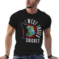 West Indies Cricket World Team Championship Cup Tshirts Sports Gift T-Shirt Active Sports Short Sleeve Cotton Shirt L black