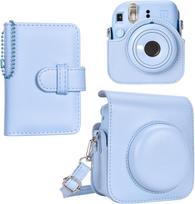 HIYQIN instax mini 12 set including a camera bag and a Instax mini 12 camera case with shoulder PU leather case, 2-piece 28-photo album. strap, - mėlyna