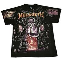 VTG 1991 Megadeth AOP Countdown To Extinction  Metal 90s Band T-Shirt REPRINT S