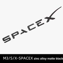 SpaceX Style Dual Motor Emblem Badge for Tesla Model 3 Y S X 3D Metal Zinc CNSJW6 Alloy Rear Trunk Sticker Decal Car Exterior Accessory gray
