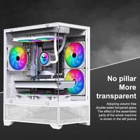 Mini Gaming Computer Case M-Atx Itx Seaview Room 270°Full View Without Column Desktop Chassis Support 240 Water Cooler Pc Case A1 white