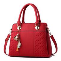 Moteriškos odinės rankinės su kutais 31cm*14cm*23cm red