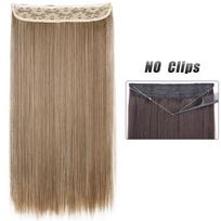 MISS WIG be nematomo segtuko ilgų tiesių plaukų priauginimas natūraliai ruda blondinė netikrų plaukų dalis juoda tamsiai ruda 55 cm gray