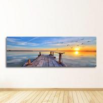 Panorama Skandinavijos sienų meno paveikslas gyvenamajam kambariui Saulėlydžiai Natūralūs jūros paplūdimio peizažai Plakatai ir spaudiniai Drobės tapyba 20cm×40cm NoFrame gray