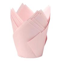 50Pcs Sophisticated Tulip Muffin Cases Greaseproof Cupcake Liners for Baking Christmas Wedding Birthday Party rožinė
