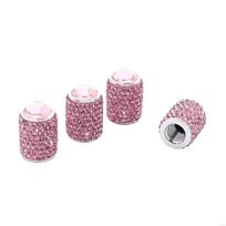 4pcs Stylish Tire Valves Caps with Rhinestones Twinkle Tire Valves Caps General gray