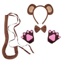 Children Monkey Dress up Outfit Halloween Animal Costume Accessories for Kid Cosplay Birthday Christmas Halloween black