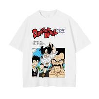 Dragon Ball Videl, Gohan ir Ponas. Satanas Manga Spaudinio Negabaritinis Marškinėlis | Unisex Laisvalaikio Viršutinė Dalis M black