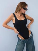 Women Seamless Strap Sleeveless Yoga Bodysuit One Piece Ribbed Tank Style Athletic Leotard for Workout Fitness Gym Dance Sportswear No Padding L juoda
