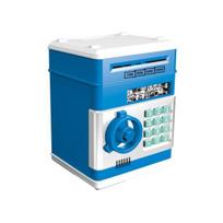 Mini bankomatės taupyklė Automatinis pinigų suktukas Elektroninė monetų dėžutė su slaptažodžio saugojimo dėžute Gryniesiems pinigams mėlyna
