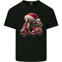 Christmas Scooter Xmas Hat MOD Moped Unisexs Light Cotton TShirt 4XL brown