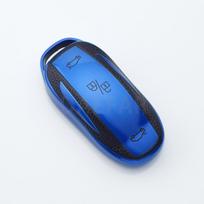 Tpu Leather Shell Fob For Tesla Model 3 Y Model S Protector Car Remote Key Cover Case Accessories (Blue,For Model S) blue