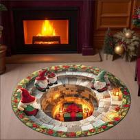 3D Special-shaped Christmas Round Carpet 60*60cm Bedroom Door Mat  Living Room 7 brown