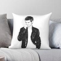 Thomas Brodie-Sangster Square Pillowcase Polyester Linen Velvet Creative Zip Decor Throw Pillow Case Room Cushion Case 45X45CM black