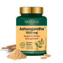 VAHDAM Ashwagandha Root Capsules 1000mg | Dual Formula with 5% Withanolides | Supports Stress Relief, Deep Sleep & Natural Energy | Ayurvedic Ad