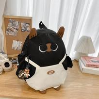 Schoolbag cartoon cat ugly cute funny backpack large capacity lightweight weight backpack cute animation peripheral kindergarten schoolbag single bag [no pendant] chaki
