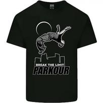 Parkour Free Running Break The Limit Kids Tshirt Boys Girls XL gray