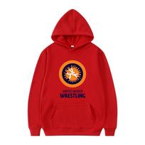 Rudens žiemos Jungtinių Pasaulio Imtynių Megztinis Šaunus Vyriškas Puloveris Madingi UWW Gobtuviniai Megztiniai Unisex Gatvės Stiliaus Viršutiniai Drabužiai 6XL red