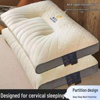 Memory Foam Cervical Pillow Pair for Home & Dorm - Space Capsule Design 5.0 Massage Neck Support Pillow - 600g High white