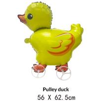 Cartoon Animal Walking Foil Balloon with Wheels 1PCS Durable Standable Balloon for Kids Gender Reveal Party Supplies A293 yellow