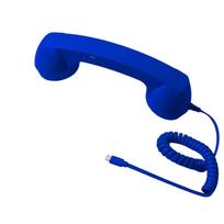 Retro telefono ragelio ausinė su kištuku mobiliajam telefonui ir fiksuoto ryšio telefonui One Size mėlyna
