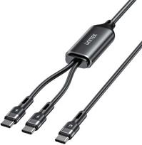 Unitek USB-C 2-in-1 PD 100W Silicone 1.8m Black