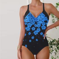 Moteriški maudymosi kostiumėliai Tankini 2 dalių maudymosi kostiumėlis Rose Red Flowers Spausdinti atostogų maudymosi kostiumėliai 3XL tamsiai mėlyna spalva
