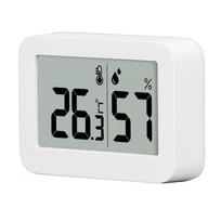 Thermometer Hygrometer LCD Display AM PM  Fahrenheit   celsius  Switchable Real Time Monitoring Date Clock Mini black
