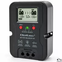 Qoltec Voltage balancer for 24V batteries 2 x 12V | 5A | AGM GEL LiFePO4 | LCD