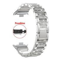 Prabangus metalinis dirželis Redmi Watch 6 5 4, deimantinis dirželis Xiaomi Smart Band 9Pro, Mi Band 9Pro apyrankė, moteriška blizganti apyrankė Xiaomi Band 9Pro/8Pro sidabras
