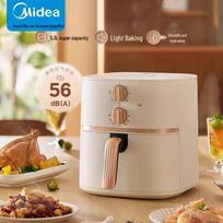 Midea 5.3L Air Fryer Oven: Fully Automatic, Large Capacity, All-in-One with Precise Temperature Control (Model KZE535J5) beige