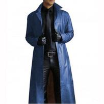 Streetwear Vyriškas Tranšėjos Mados Ilgas Vėjo Palto Lieknas Kirpimas PU Neperpučiamas Švarkas Steampunk Viršutinis Drabužis Negabaritinis XXXXL raudona
