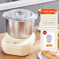 Household Automatic Flour-mixing Machine Large Capacity Electric Kneading Machine Multifunctional Dough Mixer beige