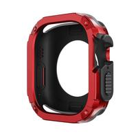 2 viename dėklas, skirtas Apple Watch Series 8/7/SE/6/5/4 Ultra 41mm 45mm 40mm 44mm 49mm TPU + PC atsparus smūgiams apsauginis buferis, skirtas iwatch 40mm raudona