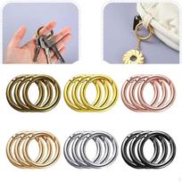 18Pcs O Rings Carabiner Snap Hook Clamp Clasp 25mm for Purse beige