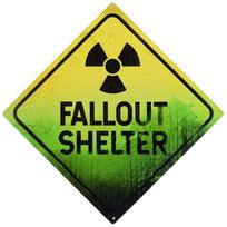 Retro style metal sign - fallout shelter sign