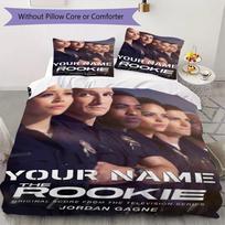 Custom Name THE ROOKIE TV SHOW Bedding,Quilt Set Quilt Cover Pillowcase Home Birthday Gift(1 * duvet cover + 2 * pillowcase, without core)_xia 135x200cm gray