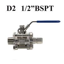 Homebrew Kettle Pump Fermenter Wort Chiller Ball Valve 3-Piece Style 1000 WOG Full Port Lock Handle SS304 PTFE Gasket