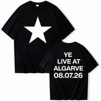 Kanye West Live in Estadio Metropolitano Algarve Unisex Tshirt Harajuku Streetwear Short Sleeve Yk unisex Shirt 3XL white