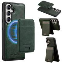 2 in 1 Detachable Cards Solt Wallet Leather Case For Samsung Galaxy S26 Ultra S25 Plus S24 S23 A17 A57 A36 Vertical Bag Cover Galaxy S23+ žalia