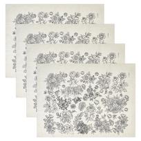 4pcs Paper Ceramic Decals Pottery Ceramics Clay Transfer Paper Underglaze Flower Paper Flower 530x380x0.01mm gray