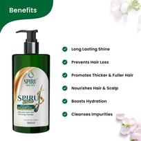SPIRU SWASTHA Spirulina Shine Shampoo | Anti-Hair Fall & Dandruff Control | Natural Biotin & Protein for Hair Growth | Reduces Itching & Flakes | black
