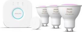 Hue Starter set, LED bulbs GU10 4.2W 400lm White and Color Ambiance 3pcs. + Smart Button + Hue Bridge 929003666515 | 8721103108395