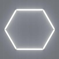 Hexagon 1 Ceiling Lamp White Aluminum For Garage 6500K