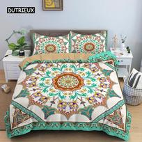 Mandala Gėlės Antklodės Užvalkalų Rinkinys Bohemiškas Antklodės Užvalkalas Egzotiškas Gėlių Paaugliams Suaugusiems Dvigulė Karalienė Karališka Dydis Poliesterio Antklodės Užvalkalas EU single(135x200cm) beige