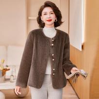 Women's new dopamine new short mink fur integrated jacket with fleece and thicker temperament women 2XL recommends 145-80 kg kava
