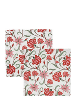 Anna + Nina - Garden Reverie Napkin Set Of 2 - Audinių servetėlės - Raudona