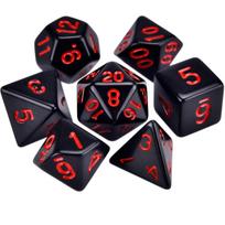 7pcs/lot Black Red Dice Set Double-colors Polyhedral Dice D4 D6 D8 D10 D% D12 D20 Game Dice black