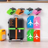 Silikoninė PVC bagažo etiketė su dirželiu ir apsauga nuo pametimo Silicone Luggage Tag 26g šviesiai mėlyna spalva