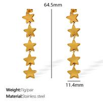Vintage Ladies Earrings 18k Gold Stainless Steel Glossy Whole String Little Star Earrings Jewelry yellow